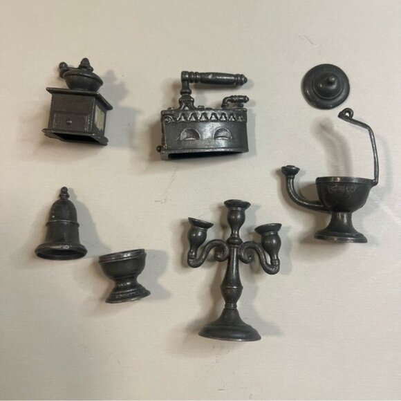 Vintage Holland Dutch 7 Pc FOCA OOSTERBEEK Dollhouse Pewter Miniatures - Picture 4 of 5